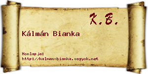 Kálmán Bianka névjegykártya