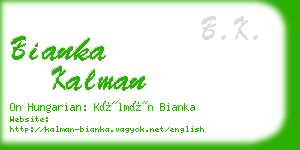 bianka kalman business card